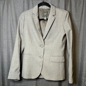 J. Crew Women's Grey Blazer 100% Wool with polyester lining size 2